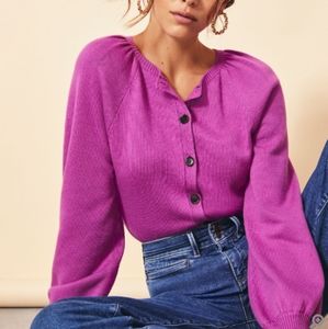 Ann Taylor Puff Sleeve Cardigan